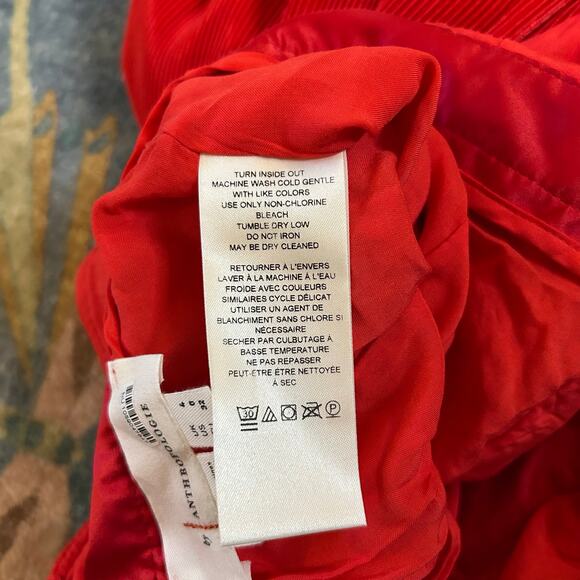 Anthropologie Red Plisse Halter Open Back Jumpsuit Womens 0 Wide Leg Holidays - Picture 8 of 8